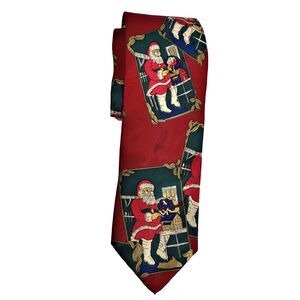 Cape Cod Mens Holiday Silk Necktie Preppy Office Christmas Santa Novelty